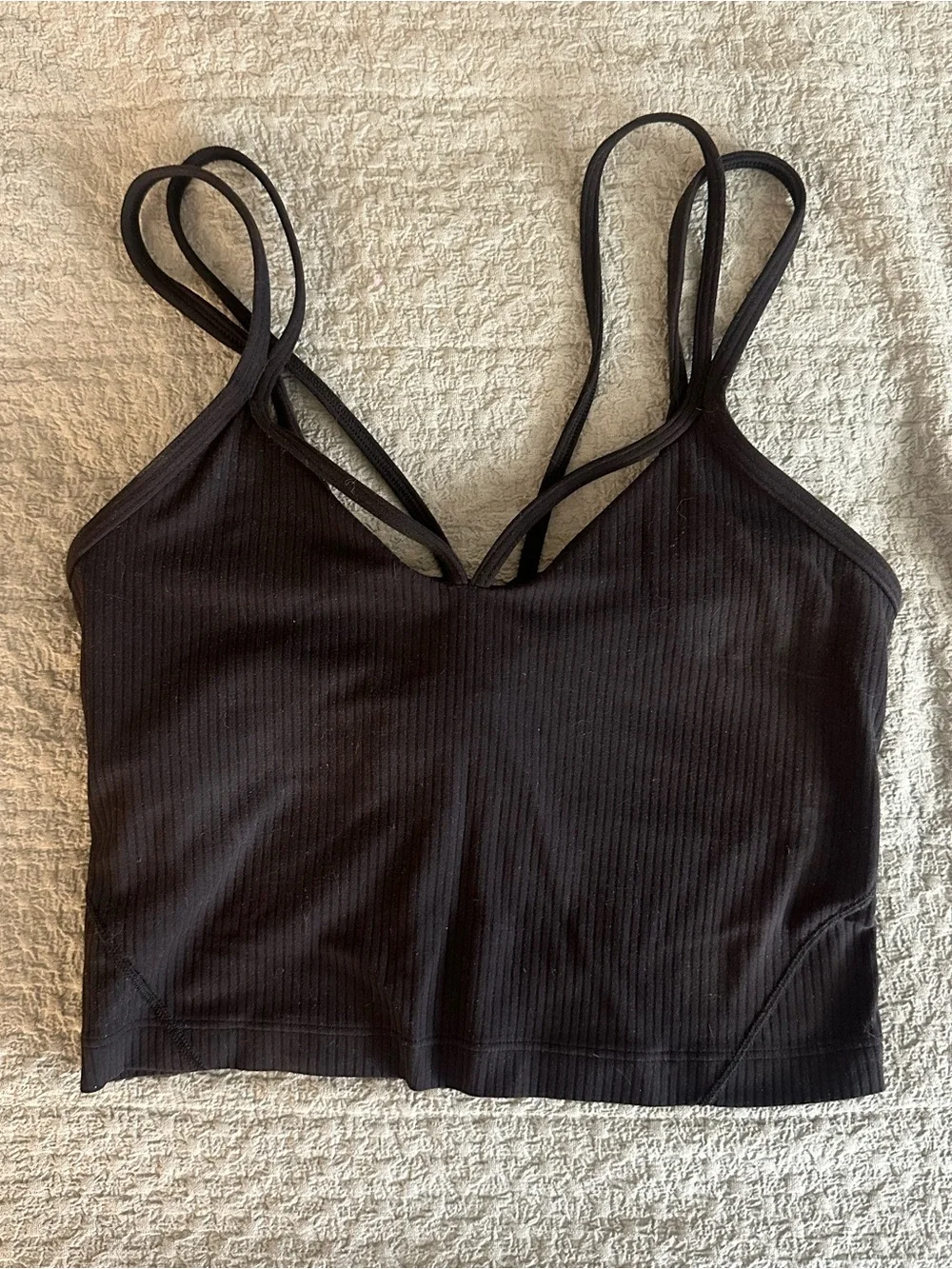 Lululemon Black Align Ribbed Strappy Crop Top
